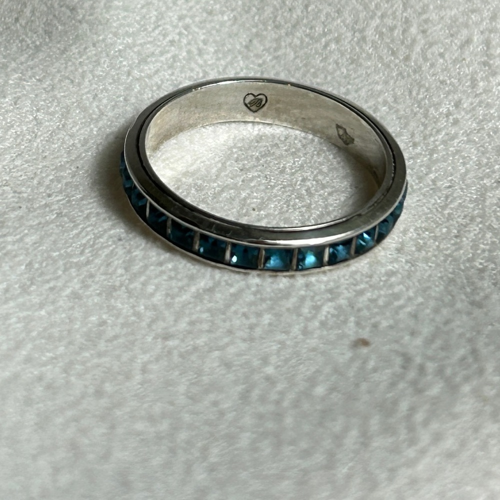 Brighton Blue Eternal Ring Stackable Silver Plate… - image 5